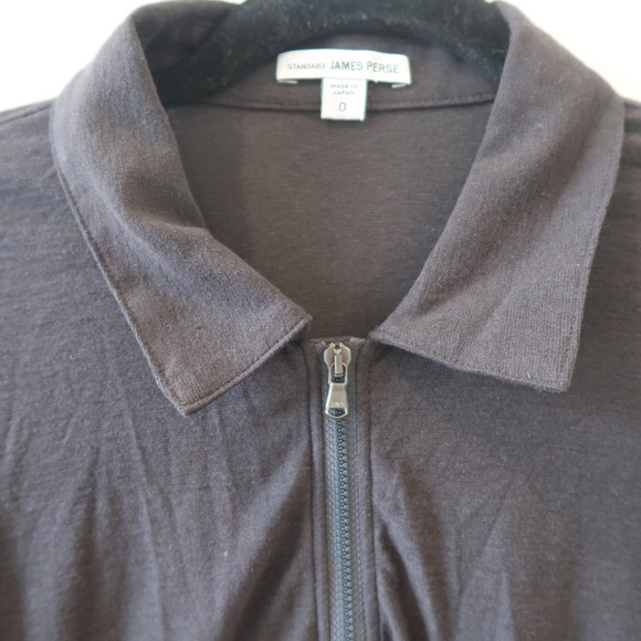 JAMES PERSE Standard Cotton Linen zip Polo Made in Japan - Picture 2 of 5